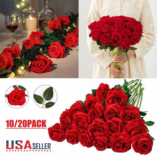 Red silk roses artificial - silk,